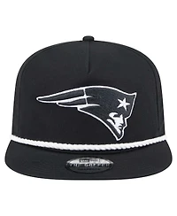 New Era Men's Black New England Patriots B-Dub Golfer Snapback Hat