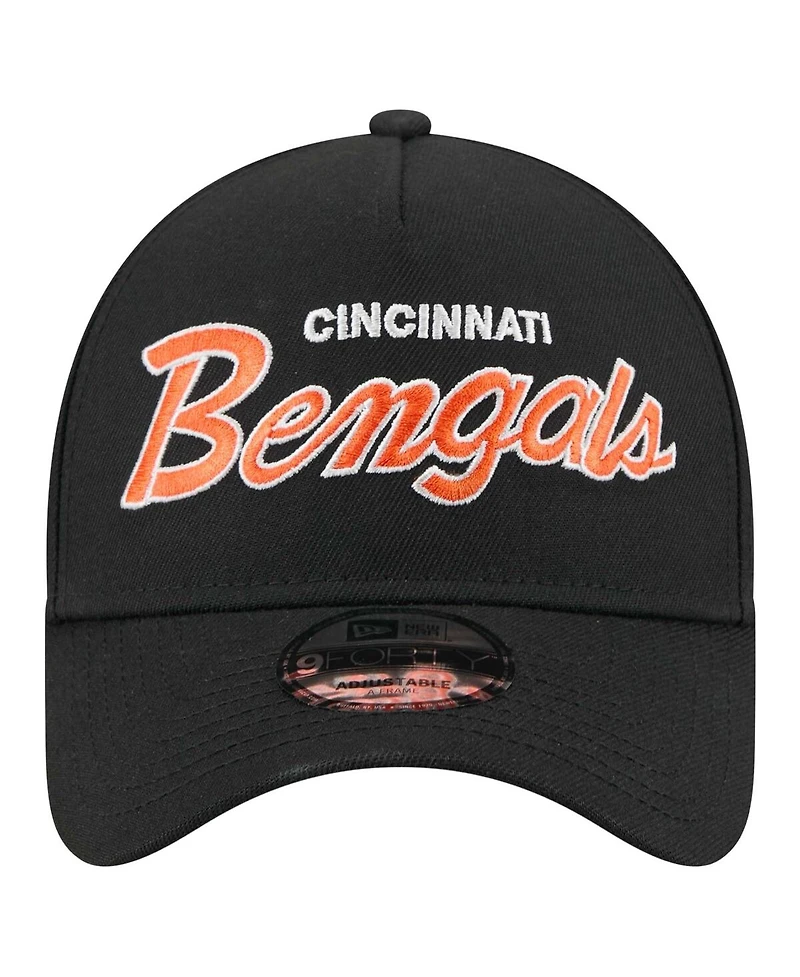 New Era Men's Black Cincinnati Bengals Smith 9FORTY Adjustable hat