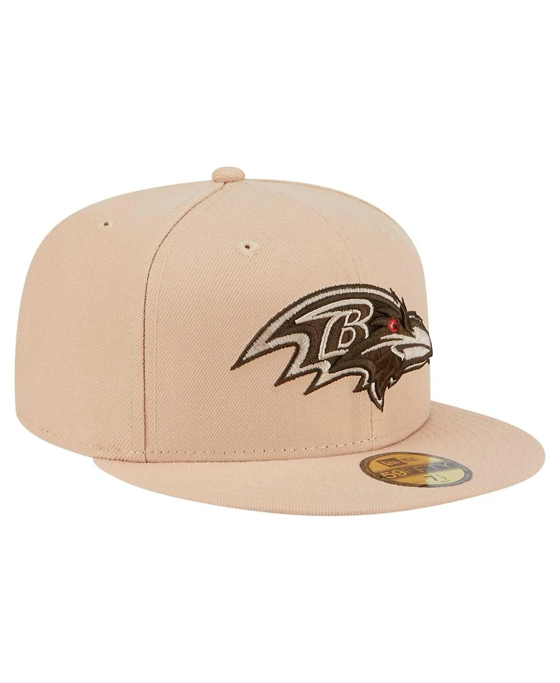 New Era Men's Tan Baltimore Ravens Candied Pecan 59FIFTY Fitted Hat