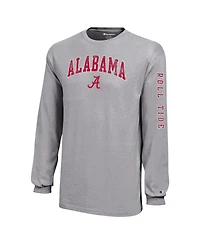 Champion Big Boys and Girls Gray Alabama Crimson Tide Distressed Arch Over Logo Long Sleeve T-Shirt