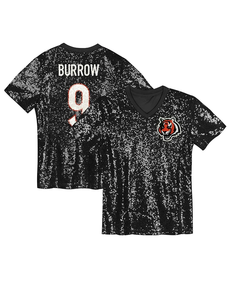 Outerstuff Women's Joe Burrow Black Cincinnati Bengals Player Name Number V-Neck Fashion Jersey