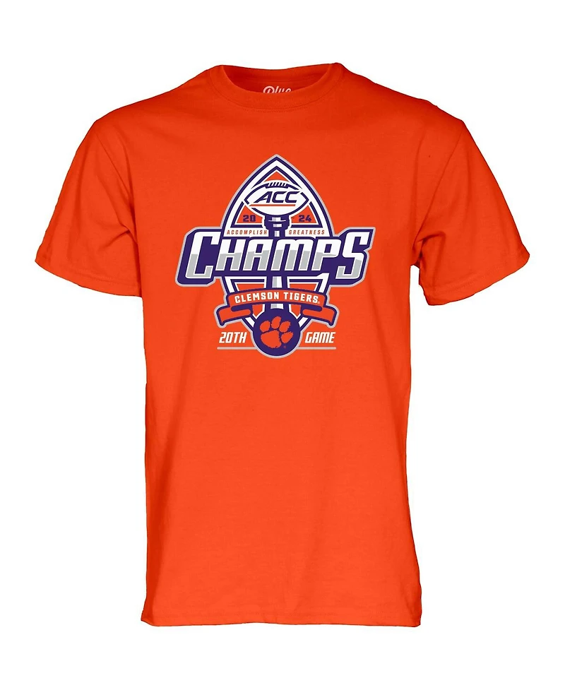 Blue 84 Men's Orange Clemson Tigers 2024 Acc Football Conference Champions Locker Room T-Shirt