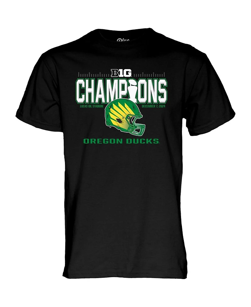 Blue 84 Men's Black Oregon Ducks 2024 Big Ten Football Conference Champions Locker Room T-Shirt