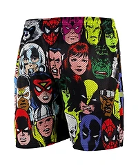 Chalk Line Men's Black Marvel Heroes Heads Retro Shorts