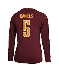 Majestic Women's Jayden Daniels Burgundy Washington Commanders Player Name Number Long Sleeve T-Shirt