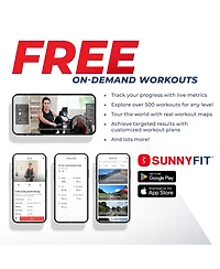 Sunny Health & Fitness Smart Obsidian Surge 500 m Water Rowing Machine