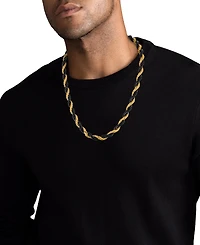 Esquire Men's Jewelry Intertwined Rope Link 22" Chain Necklace in Black & Gold-Tone Ion-Plated Stainless Steel, Exclusively at Macy's