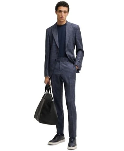 Boss By Hugo Boss Mens Patterned Wool Blend Slim Fit Suit Set