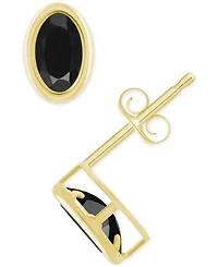 Macy's Created Sapphire Oval Stud Earrings (1-1/2 ct. t.w.) 10k Yellow Gold
