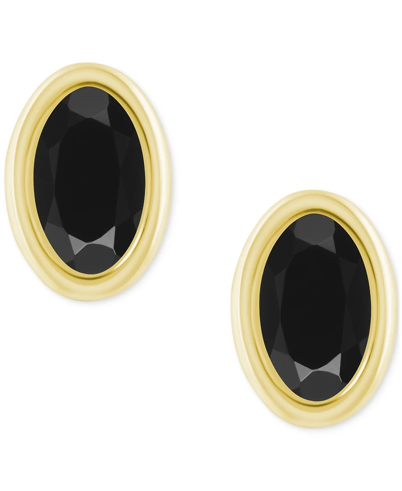 Macy's Created Sapphire Oval Stud Earrings (1-1/2 ct. t.w.) 10k Yellow Gold