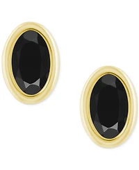 Macy's Created Sapphire Oval Stud Earrings (1-1/2 ct. t.w.) 10k Yellow Gold