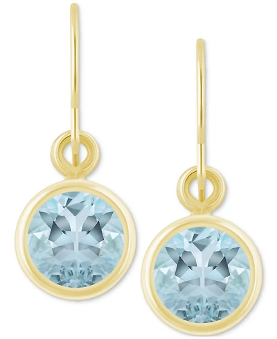 Macy's Created Sapphire Oval Stud Earrings (1-1/2 ct. t.w.) 10k Yellow Gold (Also Additional Gemstones)