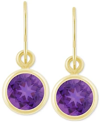 Macy's Created Sapphire Oval Stud Earrings (1-1/2 ct. t.w.) 10k Yellow Gold (Also Additional Gemstones)