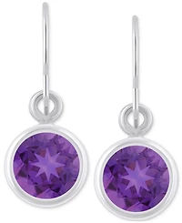 Macy's Created Sapphire Oval Stud Earrings (1-1/2 ct. t.w.) 10k Yellow Gold (Also Additional Gemstones)