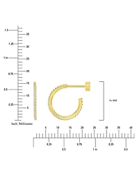 Cubic Zirconia Small Hoop Earrings (1/2 ct. t.w.) 14k Gold-Plated Sterling Silver, 0.62"