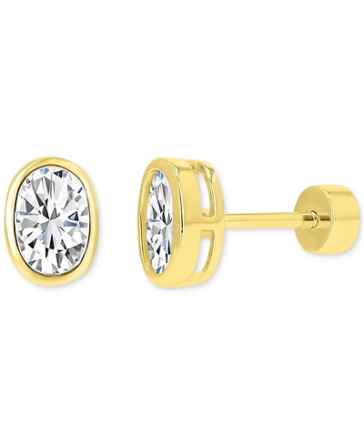 Cubic Zirconia Oval Stud Earrings (1-3/8 ct. t.w.) 14k Gold-Plated Sterling Silver