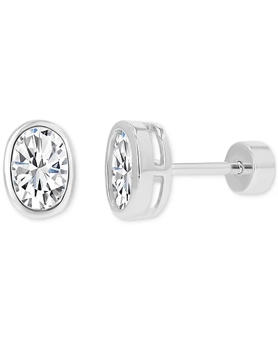 Cubic Zirconia Oval Stud Earrings (1-3/8 ct. t.w.) in 14k Gold-Plated Sterling Silver
