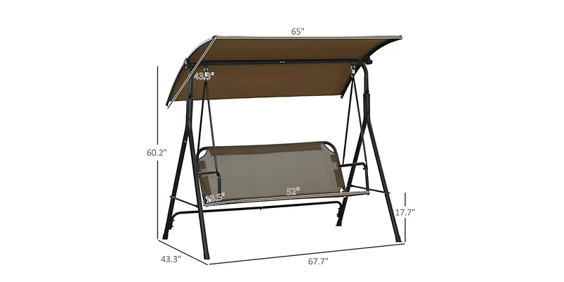 Slickblue 3-Seat Outdoor Patio Swing Chair with Cushions for Comfortable and Relaxing Seating