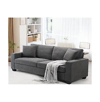 Comfy Couch for Living Room, 83-inch Corduroy Sofa with Removable Cover, 3 Seater Modern Deep Seats Bedroom Apartment Home Office,