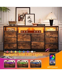 gaomon 63.3 Inch Black Dresser for Bedroom