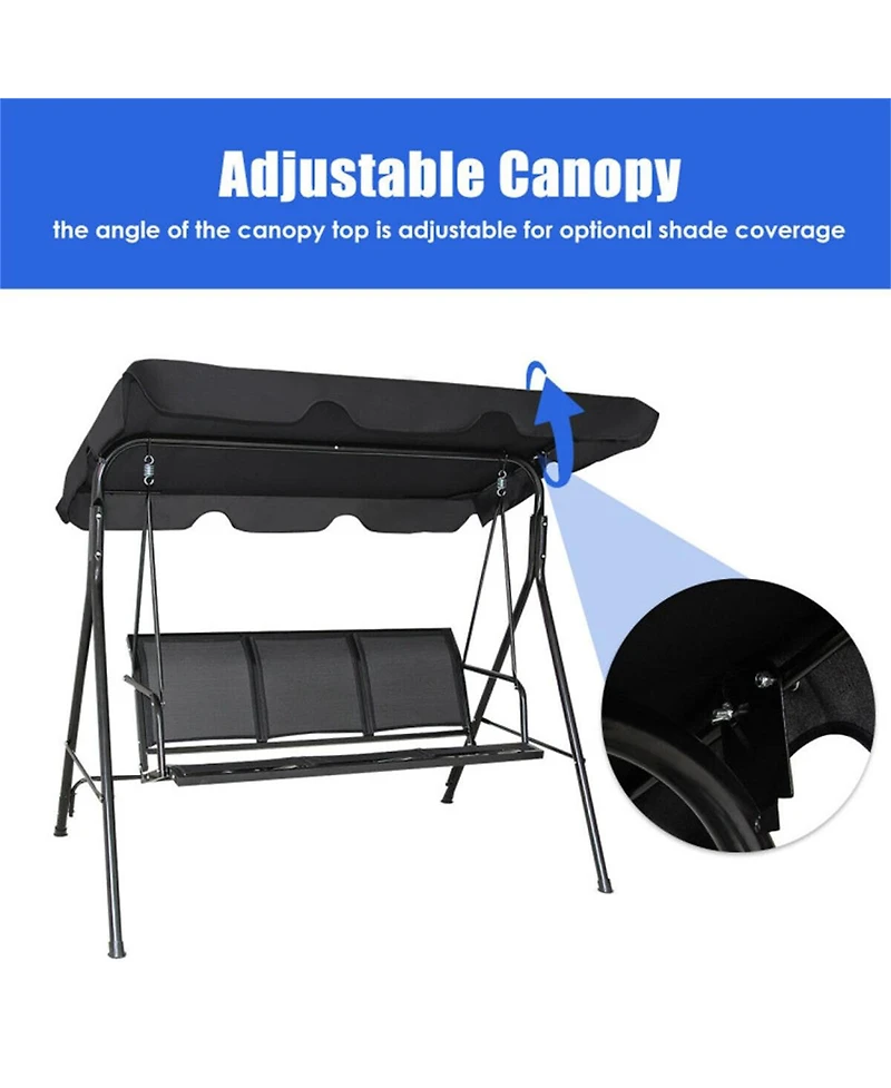 Slickblue 3-Person Garden Swing with Cushions for Comfortable Outdoor Relaxation