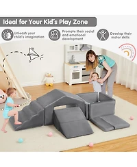 gaomon 6-Piece Kids Sofa, Foam Climbing Blocks Set for Toddlers, Indoor Soft Play Blocks with Ball Pit, for Crawling and Sliding