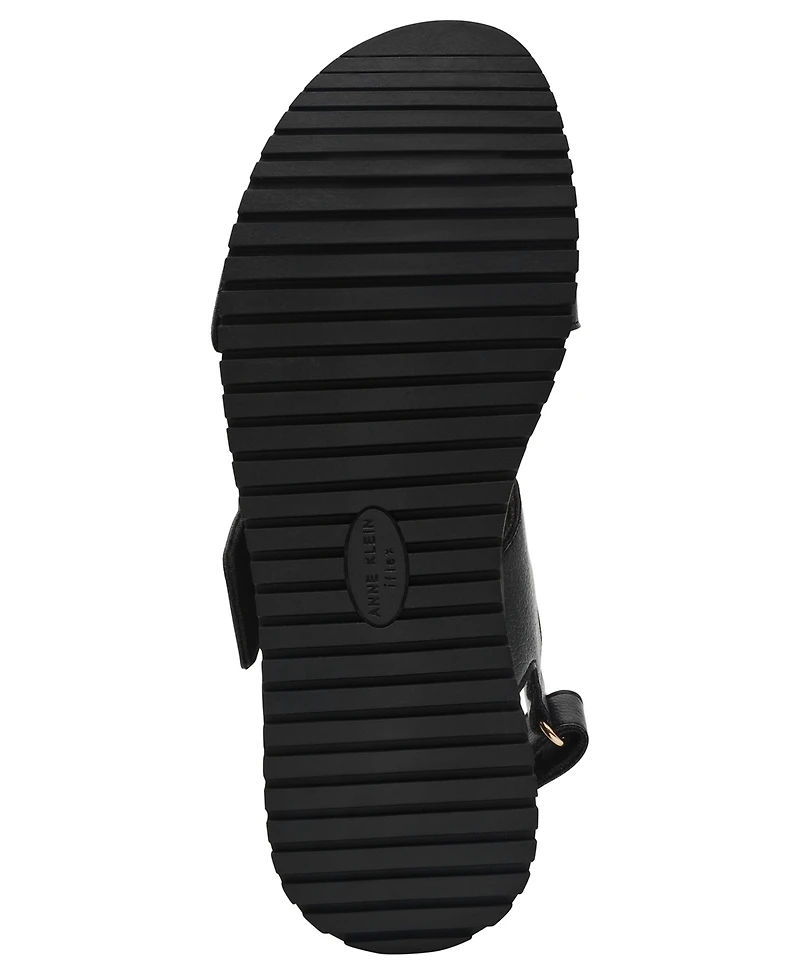 Anne Klein Women's Evanti Buckle Double Strap Sporty Sandals