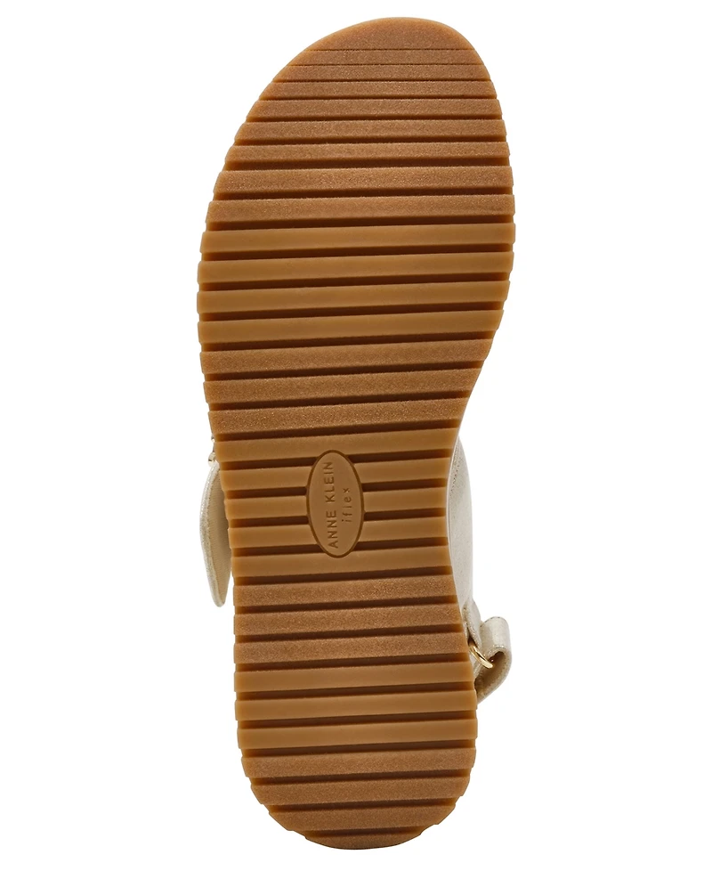 Anne Klein Women's Evanti Buckle Double Strap Sporty Sandals