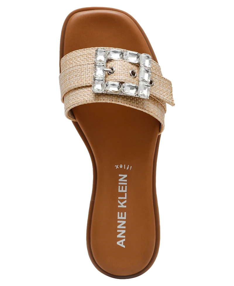 Anne Klein Women's Capara Square Toe Flat Sandals