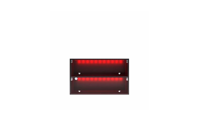 Slickblue Glass Door Shoe Box Storage Cabinet for Sneakers with Rgb Led Lights for Stylish Display and Organization