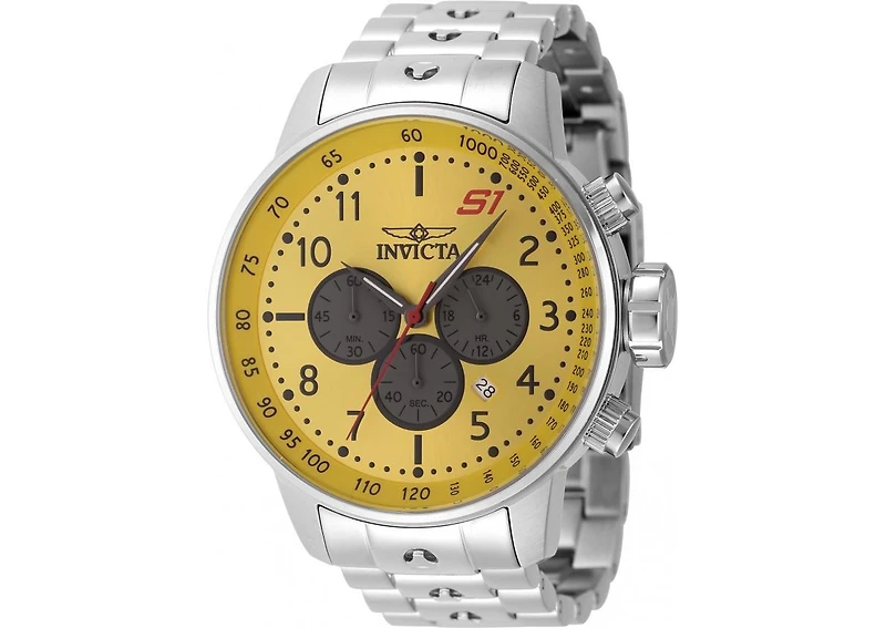 Invicta Men's 23085 S1 Rally Quartz Chronograph Yellow Dial Watch