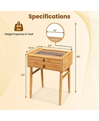 Slickblue Dressing Vanity with Mirror and 2 Storage Drawers for Organized Makeup and Beauty Essentials