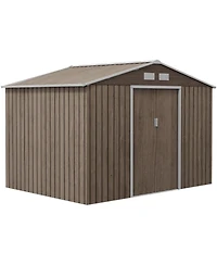 Outsunny 9' x 6' Storage Shed Garden Tool House w/ Vents Doors