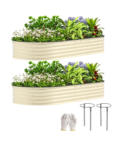 Outsunny 2PCS Raised Garden Bed, Beds for Gardening,