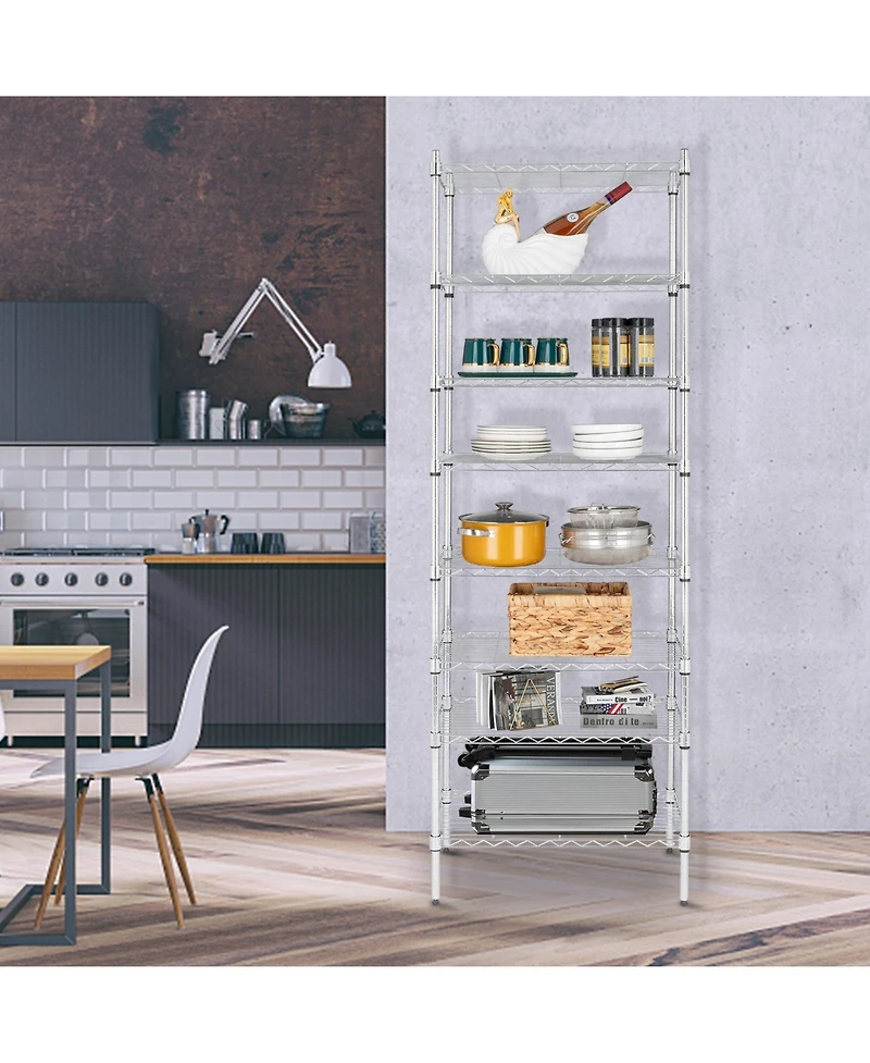 Slickblue 8-Tier Wire Shelving Unit for Versatile Storage and Organization in Home or Garage