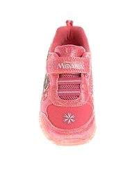 Disney Toddler and Little Girls Moana Hook Loop Light Up Fashion Sneakers
