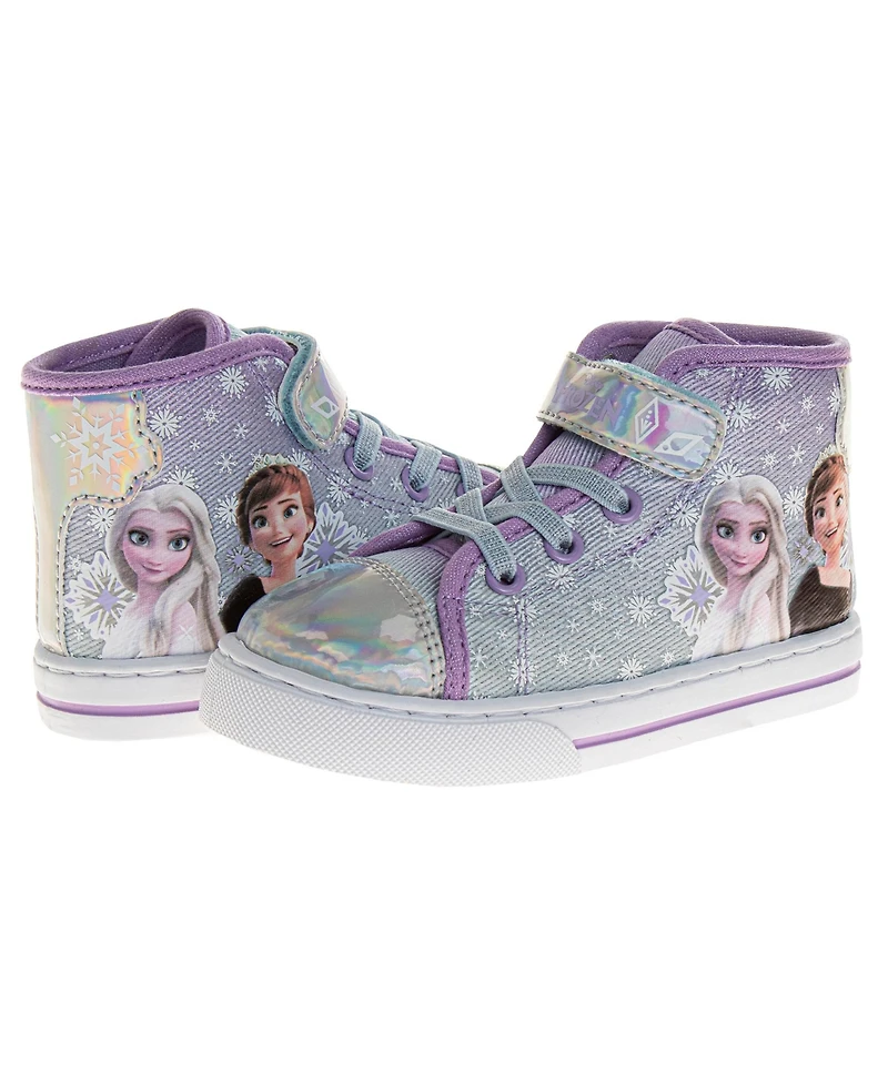 Disney Toddler and Little Girls Frozen Anna Elsa High Top Sneakers