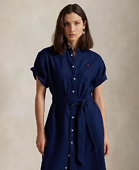 Polo Ralph Lauren Women's 100% Linen Short-Sleeve Shirtdress