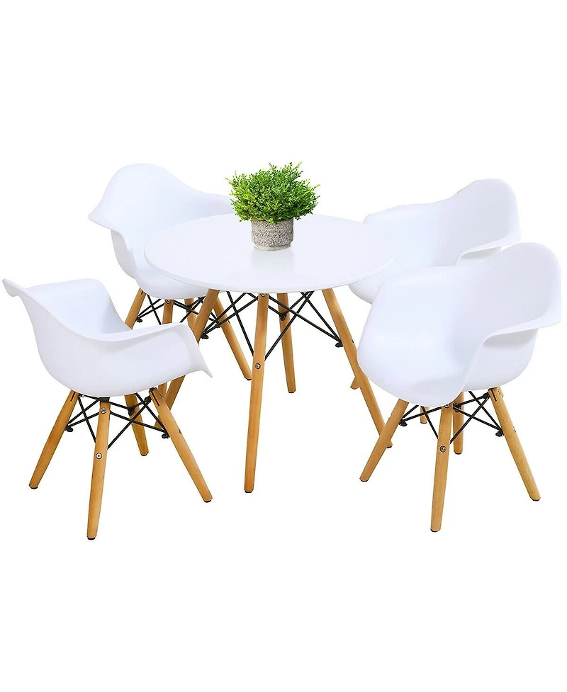 Gouun 5 Piece Kids Modern Round Table Chair Set