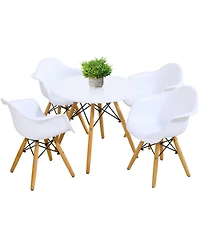 Gouun 5 Piece Kids Modern Round Table Chair Set