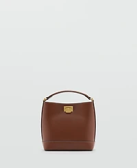 Mango Women's Metallic Detail Mini Shopper Bag