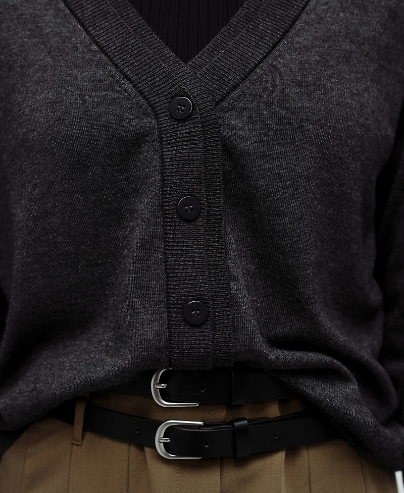 Mango Women's V-Neck Knitted Cardigan