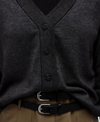 Mango Women's V-Neck Knitted Cardigan