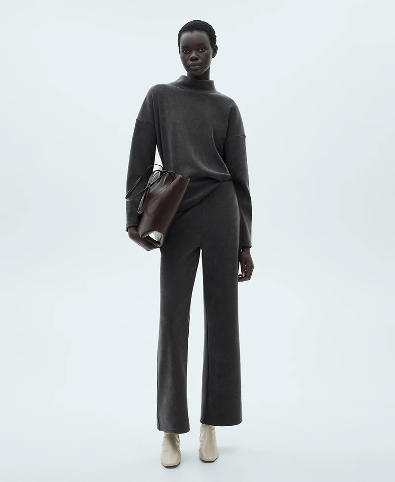 Mango Women's Corduroy Perkins Neck Sweatshirt