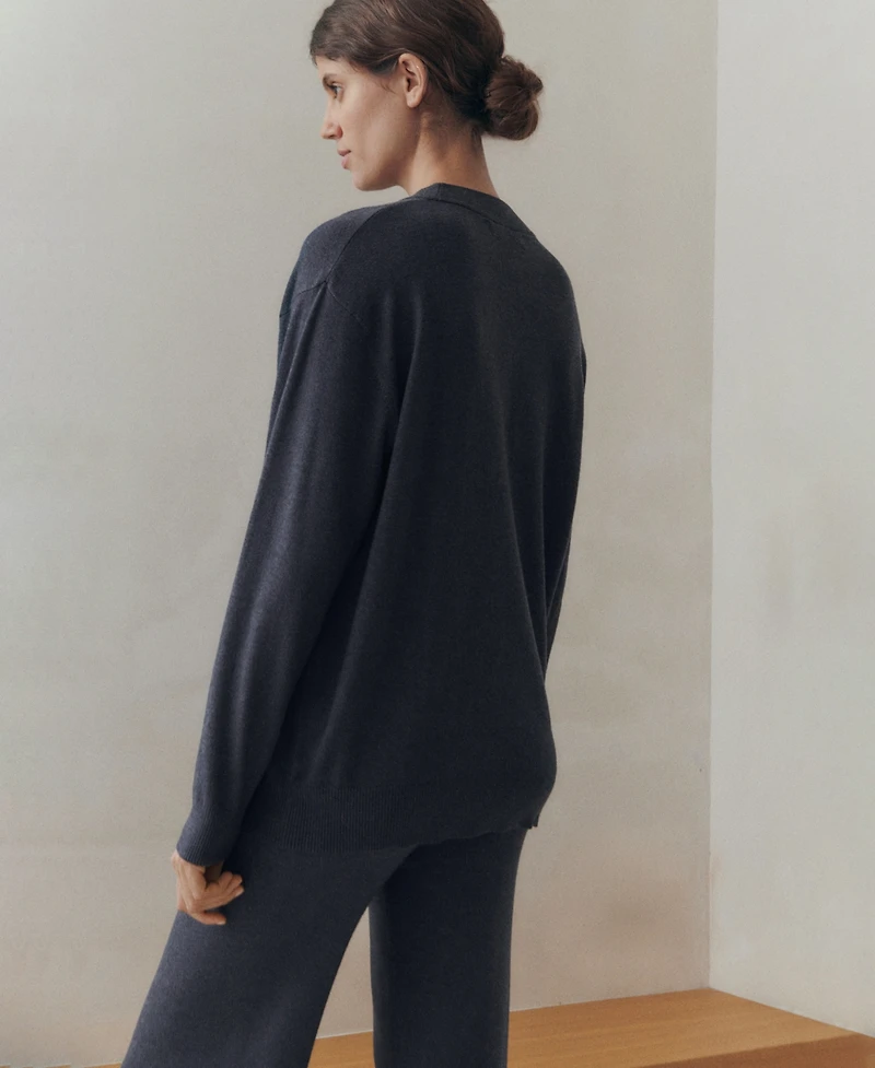 Mango Women's Cotton-Linen Round Neck Knitted Sweater