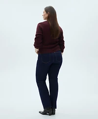 Mango Women's Matilda Rinse Wash Straight Jeans