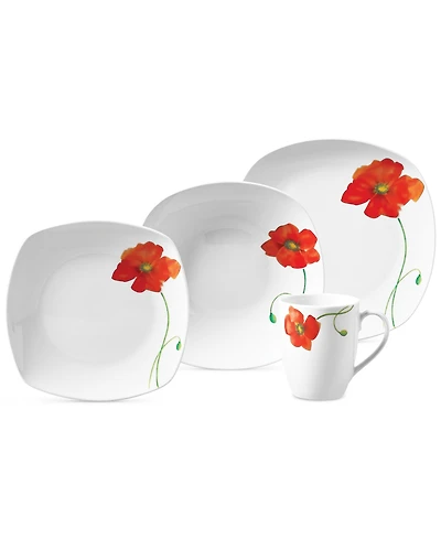 Tabletops Unlimited Poppy 16-Pc. Set, Service for 4