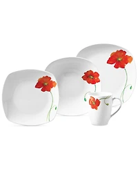 Tabletops Unlimited Poppy 16-Pc. Set, Service for 4
