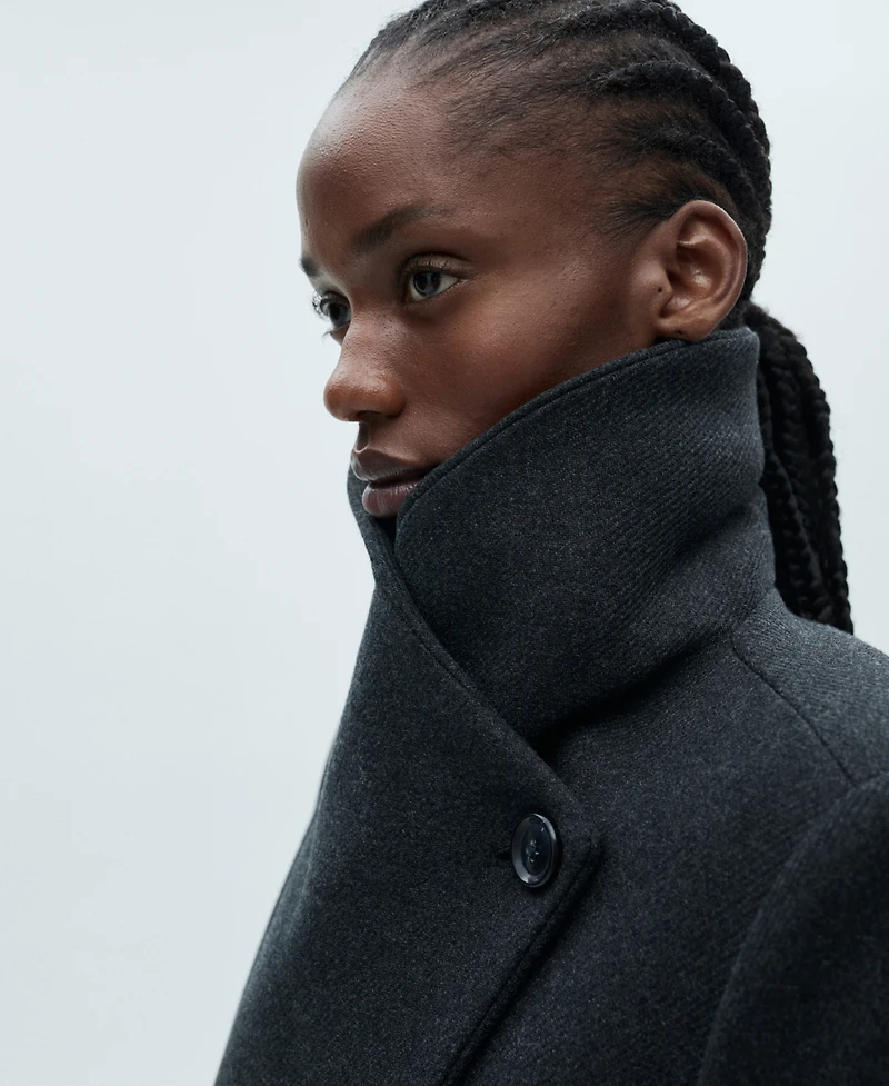Mango Women's Belted Woolen Coat