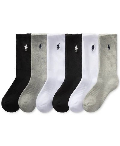Polo Ralph Lauren Toddler Boys Solid Crew Socks, 6-Pack